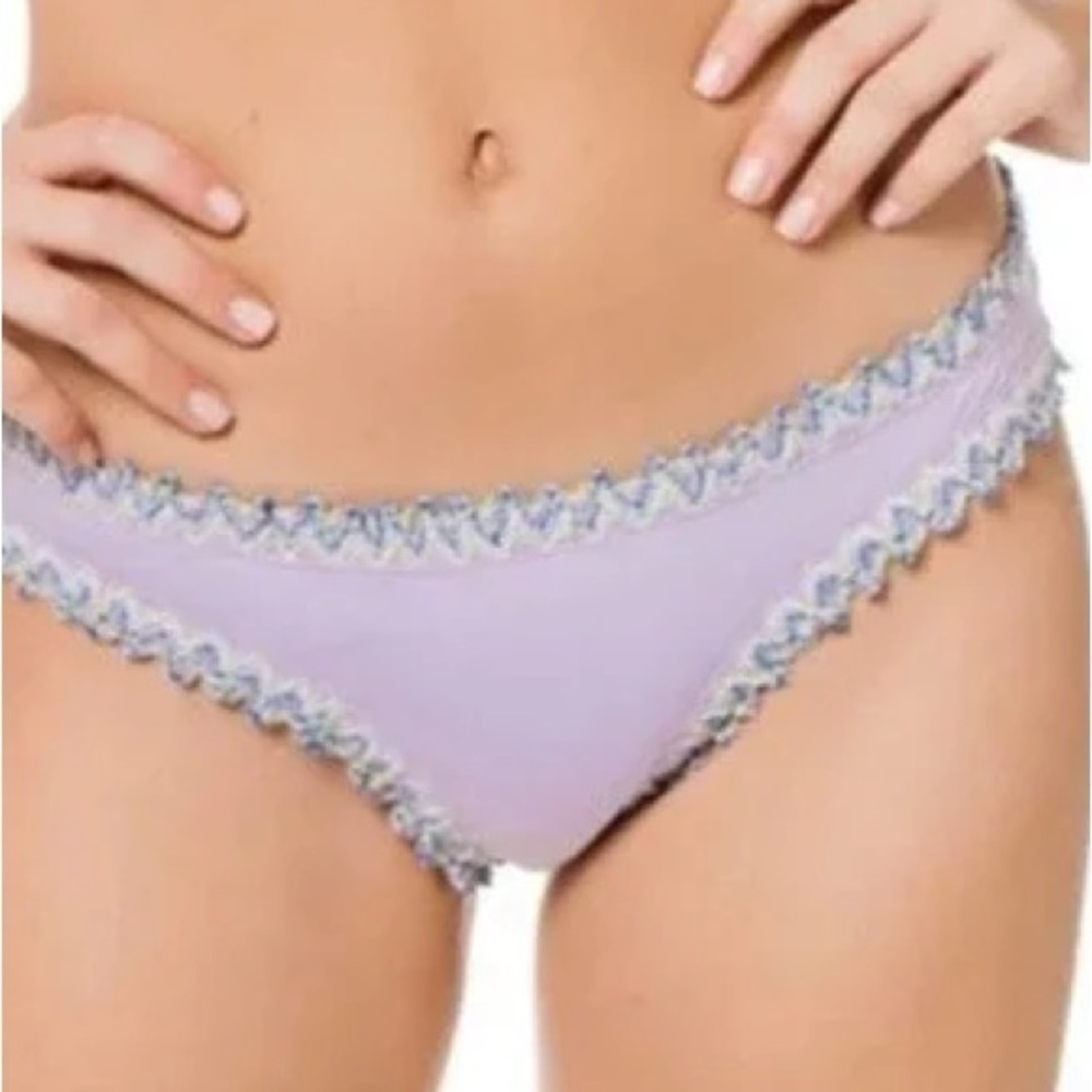 BECCA Bikini Bottom NWOT Mardi Gras Frilled Edge Hipster in Iris Size XS - Picture 7 of 7